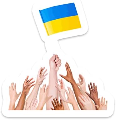 הרמת דגל אוקראיני מדבקת ויניל מדבקה מכונית רכב מחשב נייד קיר | מדבקה | 5.5 רוחב